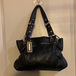 B Markowsky Black Leather Canterbury Satchel